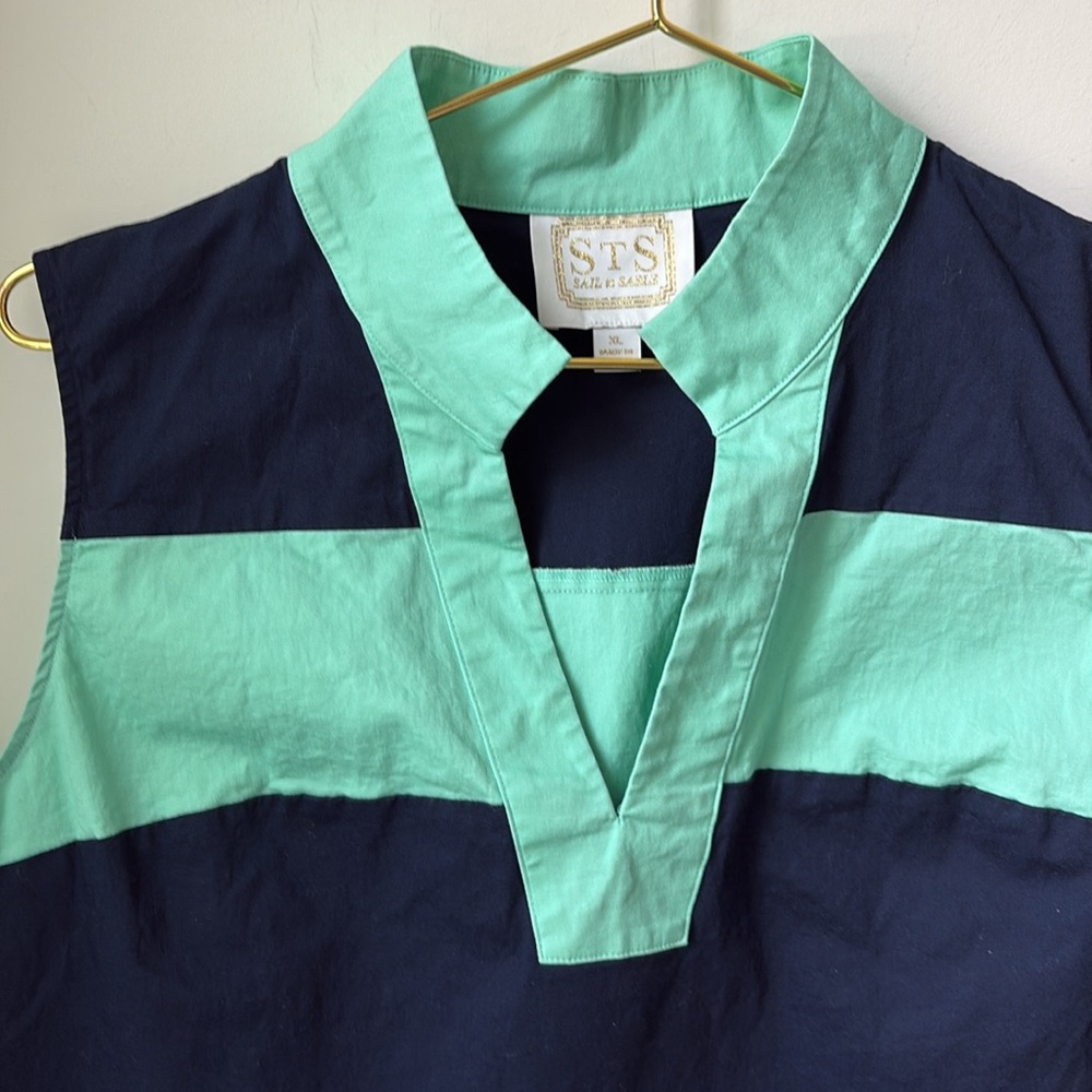 Sail to Sable Shake It All Shift Dress in Cabbage/Navy Stripes Preppy Size XL - Picture 5 of 9